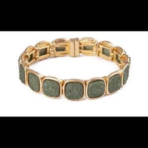 PlunderDesign green druzy with gold magnetic bangle